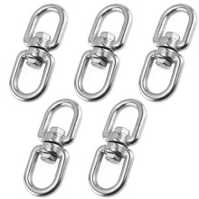 M6 Dubbele Eind Draaibare Ring, 304 Roestvrijstalen Draaibare Ring, Draaibare Haak, Draaibaar voor Hondenketting Zandzak Hangende Schommel (Verpakking