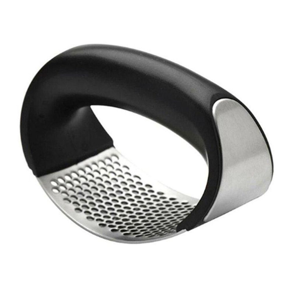 (black) Multi-function Manual Garlic Presser Curved Garlic Grinding Slicer Chopper Stainless Garlic Presses