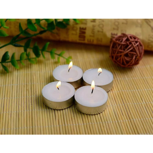 200 Tea Night Lights Candles 8 HOUR LONG BURN Unscented - 8HR 1