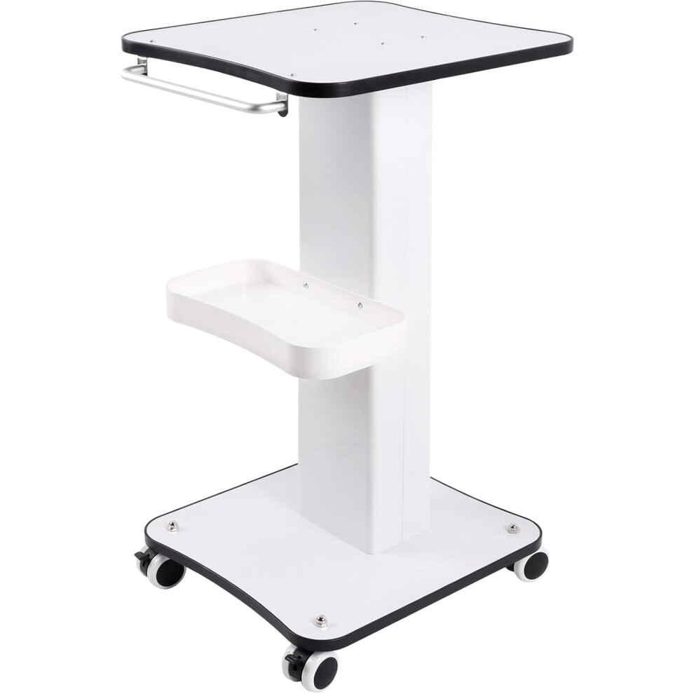 (Black White) Trolley Shopping Cart, Aluminum Spa Cart Rolling Cart with Wheels
