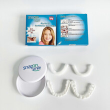 4 Pcs Snap On Smile Teeth Veneers Whitening Cosmetic Denture, Tooth Cover Set