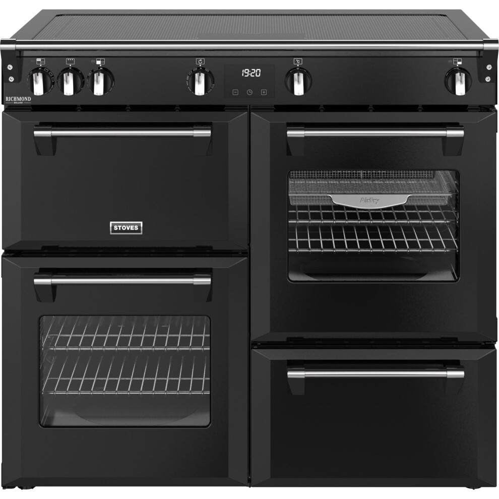Stoves Richmond Deluxe 100Ei ZLS 100cm Electric Range Cooker with Induction Hob - Black - A/A/A Rated