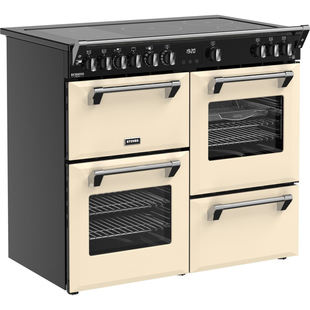 Stoves Richmond Deluxe 100Ei RTY 100cm Electric Range Cooker with Induction Hob – Cream – A/A/A Rated