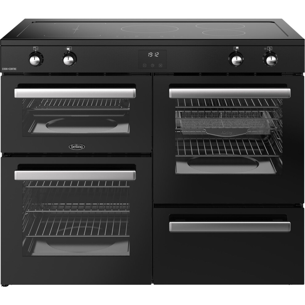 Belling Cookcentre 110Ei 110cm Electric Range Cooker with Induction Hob – Black – A/A Rated