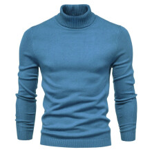 (blue, S) Men's Turtleneck Jumpers Ribbed High Roll Neck Sweater Business Casual Slim Fit Winter Warm Pullover Sweater