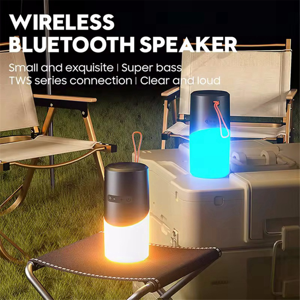 Outdoor Subwoofer Bluetooth Speaker Ipx5 Waterproof Camping Desktop Sound Box With Rgb Colorful Light/Black 4851889568909