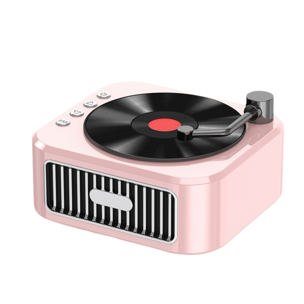 Retro Bluetooth 5.3 Speaker 18Th Century Phonograph Style 360? Stereo Sound Vinyl Record Pink 4851889567049
