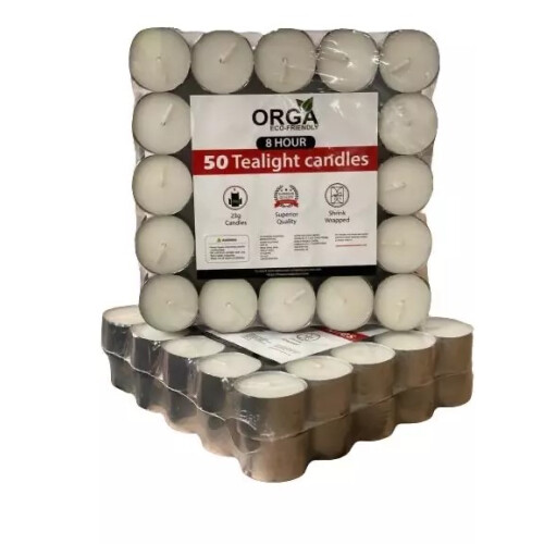 (400) Tea Night Lights 8 Hour Long Burn Light Candles