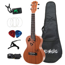 Jeus UkuléLé Concert 23 Pouces Sapele 4 Cordes Mini Guitare HawaïEnne avec Sac Tuner Capo Strap Stings Picks Instrument de Musique