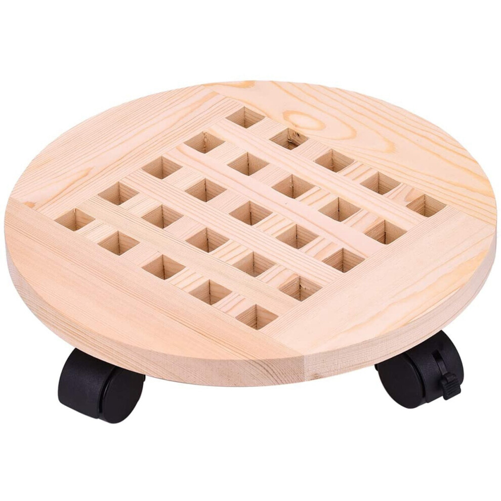 Support de Plante en Pot Bonbons Planteur Bois Roulant 12 Pouces avec des Roues Rondes Fleur
