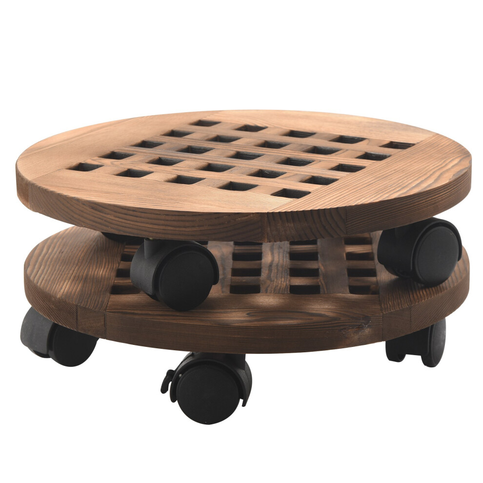 2 StüCke 12 Rollen Pflanzer Topf Pflanze StäNder Mit RäDern Runde Blumen Rack Indoor Wagen-image