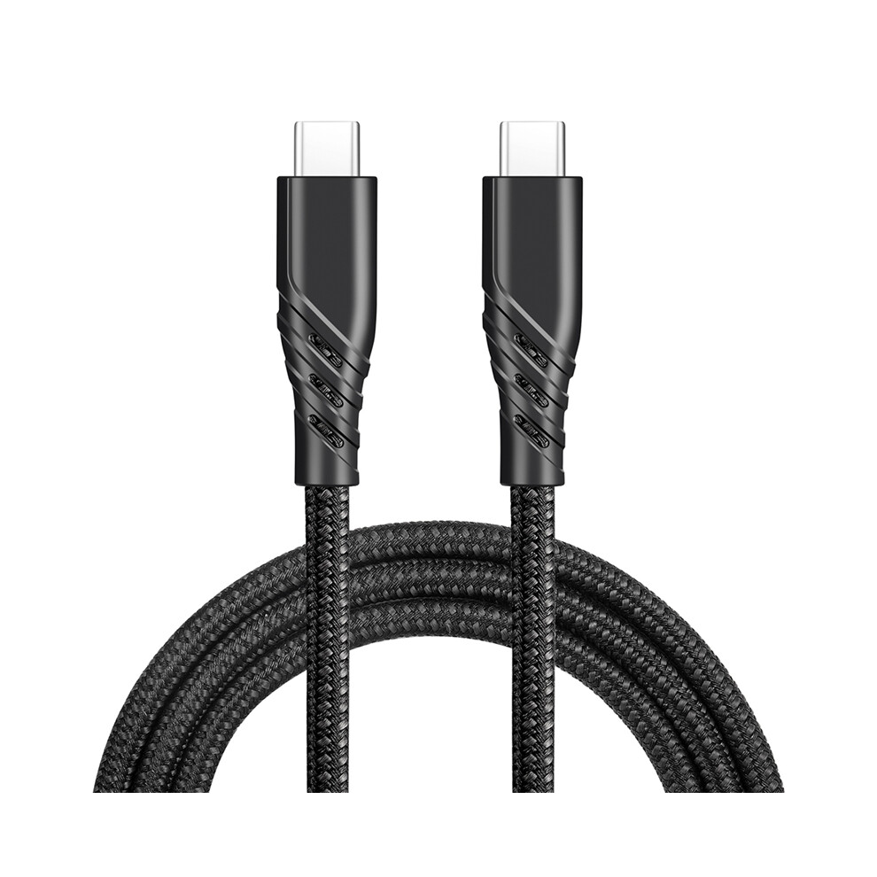 Para Type-C Cable De Datos, Trenza Nailon 2 M, Cables Carga Usb 2.0 Tipo C Una Alta Velocidad Extremadamente Duraderos, Negro-image