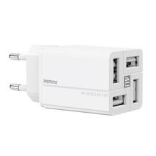 Multifunctionele 4-Poorts USB-Oplader Snel Opladen van Mobiele Telefoon QC-Oplaadkop Compacte Gecentraliseerde Oplaadbasis EU-Stekker
