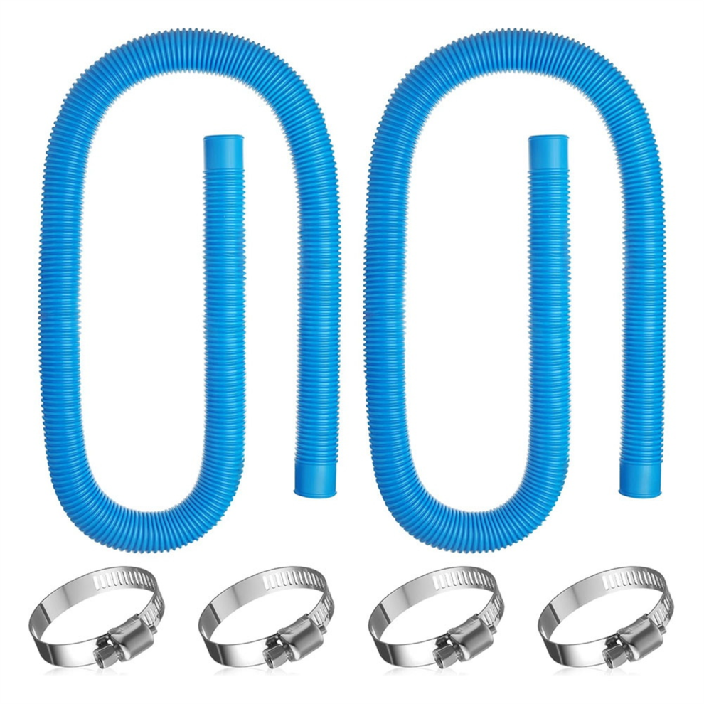 Lot de 2 Tuyaux Piscine pour Piscines Hors Sol, Tuyau Pompe Filtre 1.5 Po DiamèTre et 59 Long Compatible avec les ModèLes 607, 637