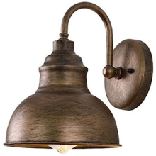 Vintage Wall Sconce Gooseneck Barn Flat Light Industrial Farmhouse Outdoor Waterproof (Bronze)