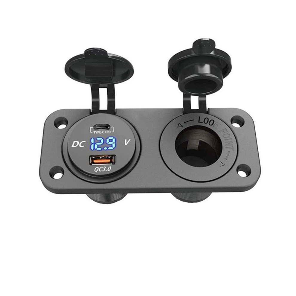 12V Usb Type-C And Qc3.0 Car Port Outlet Charger Socket Charging For Marine Boat 4852811614978