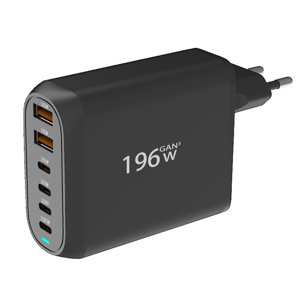 196 W Usb C Gan LadegeräT Pd 100 Schnelllade-Netzteil 6 AnschlüSse FüR Pro Galaxy Eu-Stecker-image