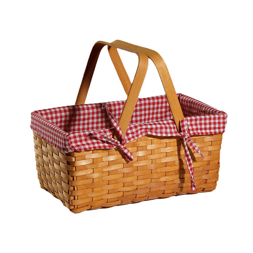 Panier à Provisions en Bois, Légumes, de Pique-Nique pour Célébrités Internet, Corbeille Pain, Fleurs