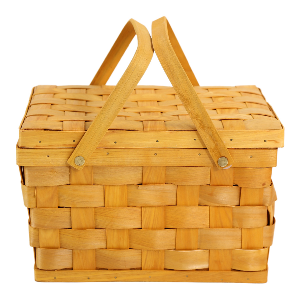 France Style Panier Pique-Nique Paniers à Pain RandonnéE BoîTe de Rangement Gâteau Table DéCoration Alimentaire la Photographie Main-Bois Couleur