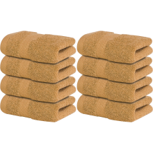 (Latte) 8 X Luxury Egyptian Cotton Face Cloth Towels 800GSM Super Soft Flannels Washcloth