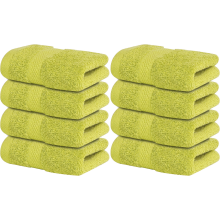 (Lemon) 8 X Luxury Egyptian Cotton Face Cloth Towels 800GSM Super Soft Flannels Washcloth