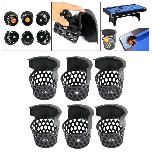 6 Pcs Pool Table Pockets Billiard Set Black Billiards Net Bag Entertainment Web Snooker Baskets 2