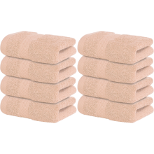 (Cream) 8 X Luxury Egyptian Cotton Face Cloth Towels 800GSM Super Soft Flannels Washcloth