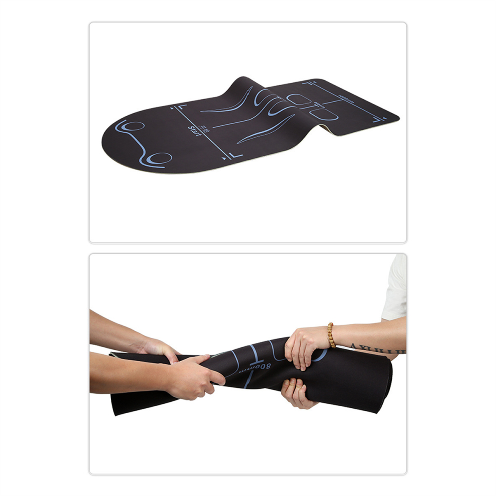 Tapis D'Équipement D'Exercice pour Roue Abdominale, de Genou Abdominal Antidérapant, Sol Gymnastique à Domicile Yoga, Pilates, Noir et Bleu