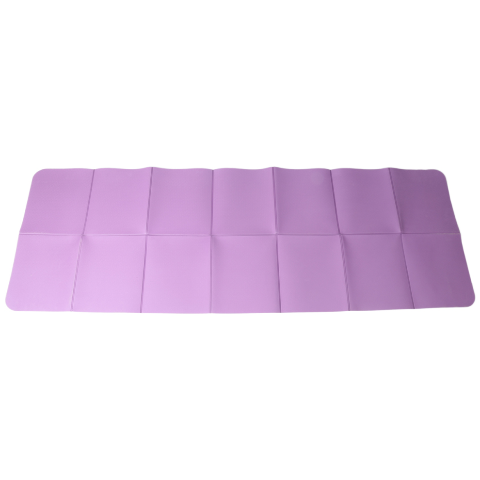 Tapis de Yoga Pliable D'Exercice Fitness Voyage Double Face Antidérapant pour Pilates et Entraînements au Sol Violet