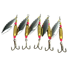 8.1cm 11.5g 4 # Japon Crochet Pike Basse Sequin Métal Appâts Spinner Cuillère Leurres de Pêche Isca Pesca Matériel Pêche-5pcs