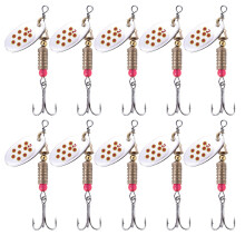 10PZ 6.3CM-5G Esche da Pesca Cucchiaio Artificiale Richiamo di Metallo Spinner Attrezzatura Bait Hook