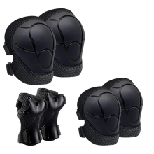 Knee Pads for Kids Elbow Set Toddler Protective Gear Girls Boys with Wrist Guards Black