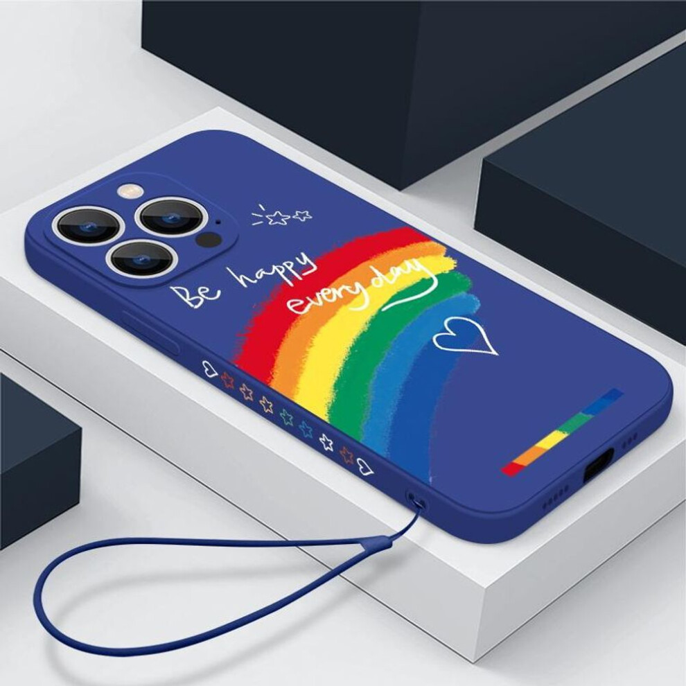 (dark blue, iPhone 12 Pro) Cute Pattern Phone Case For iPhone 15 14 13 11 12/Samsung S24 S23 Ultra S21 FE/Xiaomi 13T 12T Redmi 12 Pro Shockproof Bumper Back Cover With Hand Rope