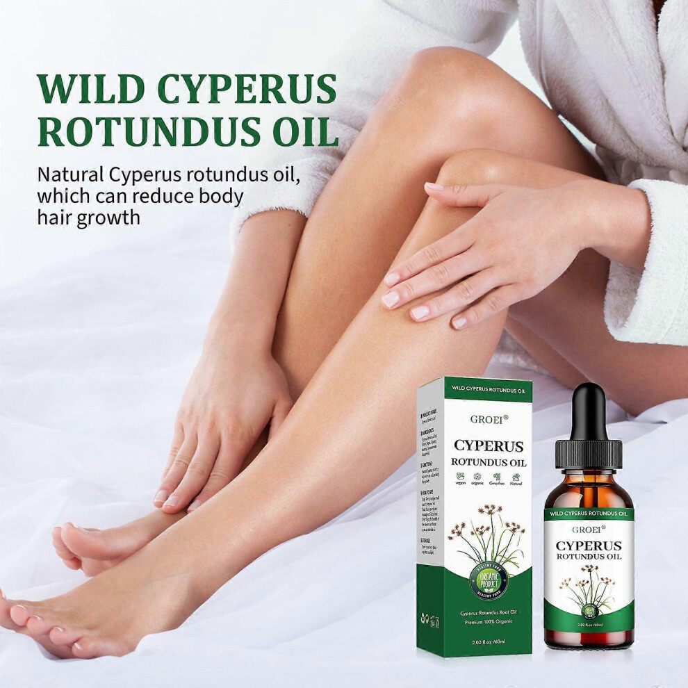 (3Pcs) Cyperus Rotundus Oil, Cyprus Oil for Hair Removal, 60ml Cyprus Oil with Dropper for Reducing Body Hair Growth, Smooth Skin, Moisturizing & Soot
