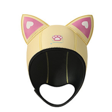 Cagoule de Plongée avec Oreilles Chat pour Femme, Chapeau Imperméable, Combinaison Plongée, Bonnet Bain Mentonnières, Jaune Citron
