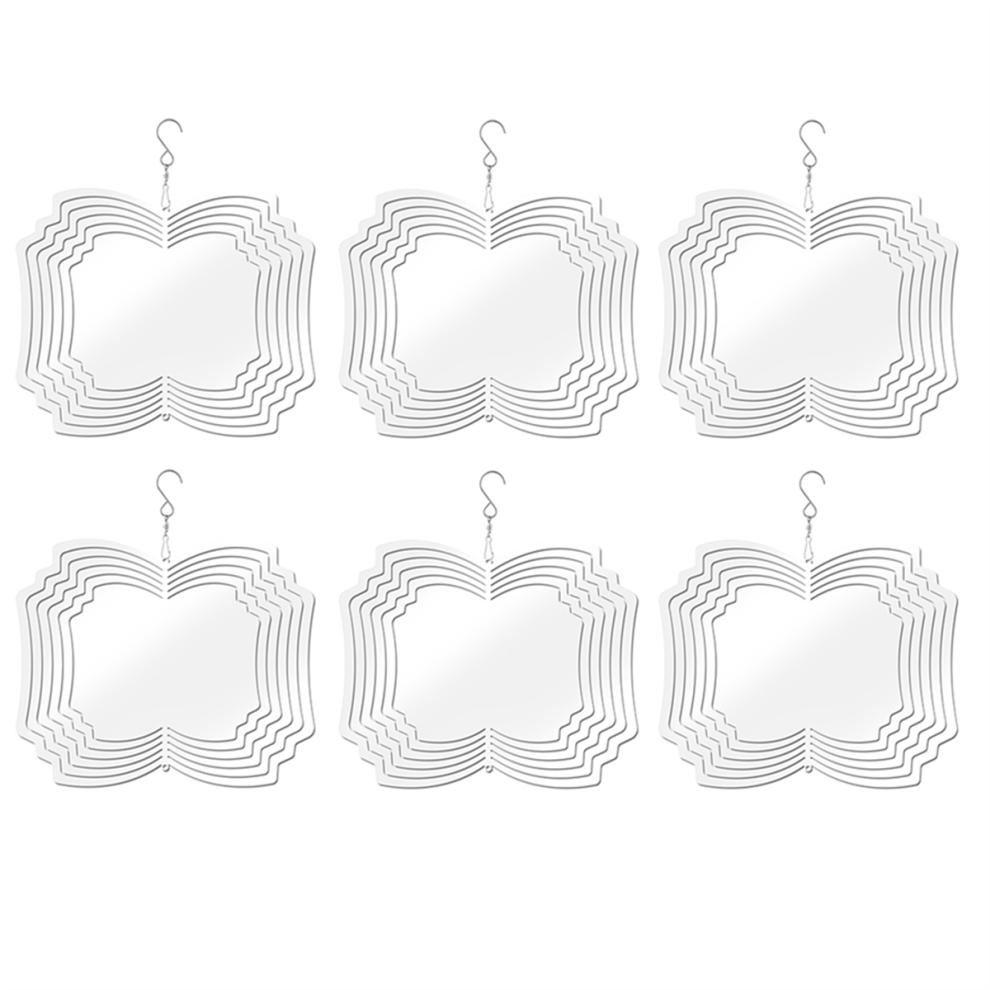 Paquet de 6 Girouettes à Vent par Sublimation 8 Pouces Vierges 3D Suspendues pour la Saison Remise des Diplômes dans le Jardin Extérieur