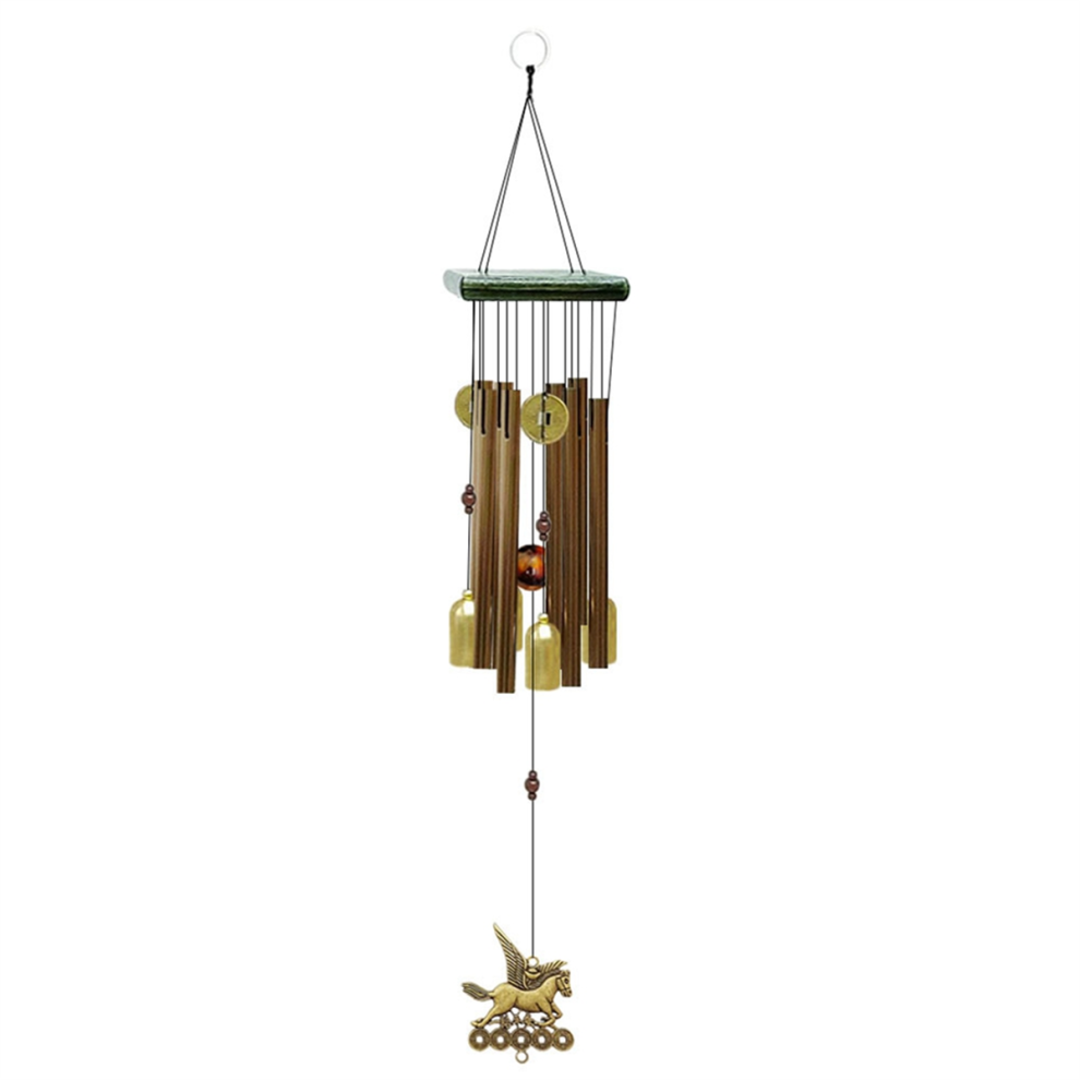 Carillon à Vent Antique Tube de Cuivre D'Argent ExtéRieur Porte Jardin Suspendu DéCor Multitube Cloche Maison