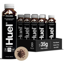 Huel Black Edition Ready-to-Drink Chocolate Flavour High Protein Drink 35g Protein Per Bottle Complete Nutrition Plant-Based 8x 500ml bottles