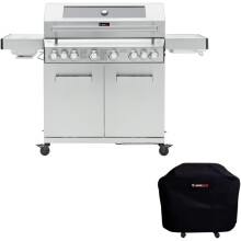 (With Cover) CosmoGrill 8 Burner Stainless Yamara 6+2 Gas BBQ