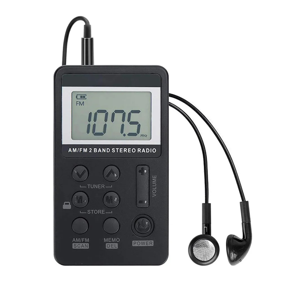 Portable Radio FM/AM Dual Band Stereo Digital Mini Receiver with LCD Display Rechargeable Battery