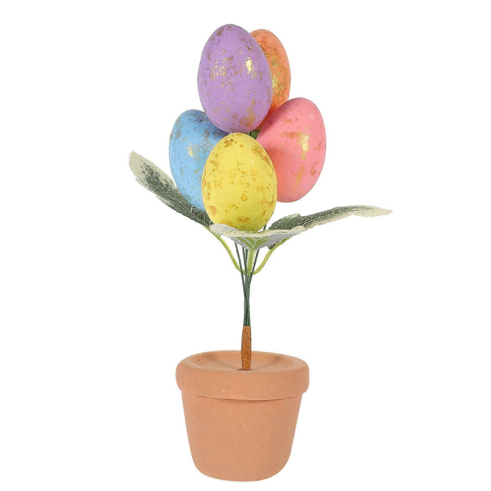 Kricely (Picture 3, One Size) Easter Egg Bonsai Decoration Desktop Simulation Egg Potted Plant Festival Party Supply