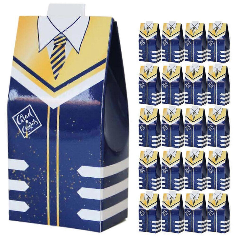 Kricely (, One Size) 25Pcs Graduation Candy Box Graduation Party Favors Graduation Gift Box Paper Candy Boxes Blue