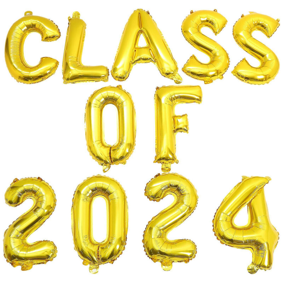 Kricely (, One Size) 1 Set Of Class Of 2024 Balloon Graduation Themed Balloon Party Aluminum Balloons Golden