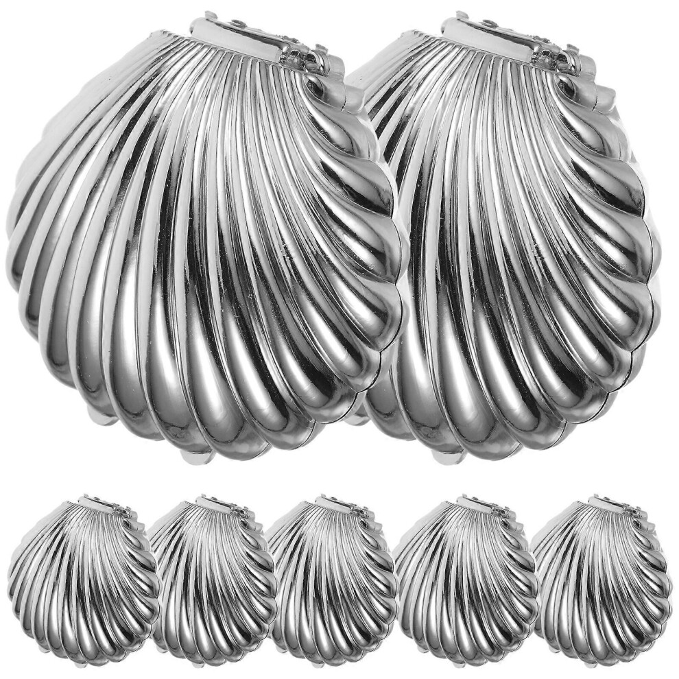 Kricely (, One Size) 10Pcs Shell Shape Candy Boxes Wedding Gift Cases Cute Packaging Containers Party Favors Silver