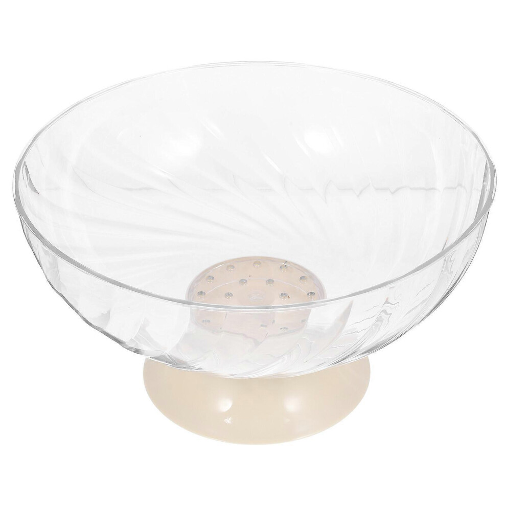 Kricely (Transparent, One Size) Fruit Bowl Snack Serving Bowl Fruit Storage Tray Draining Hole Fruit Bowl