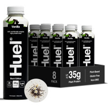 Huel Black Edition Ready-to-Drink Vanilla Flavour High Protein Drink 35g Protein Per Bottle Plant-Based Gluten-Free 8x 500ml bottles