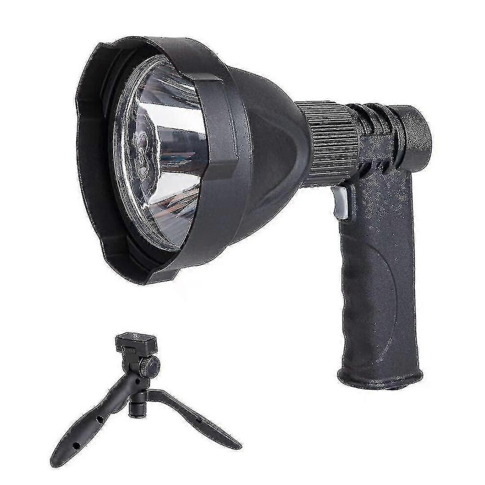 (As show, One size) Led Hand Held Spotlight Usb Rechargeable Camping Hunting Flashlight Torch Lamp