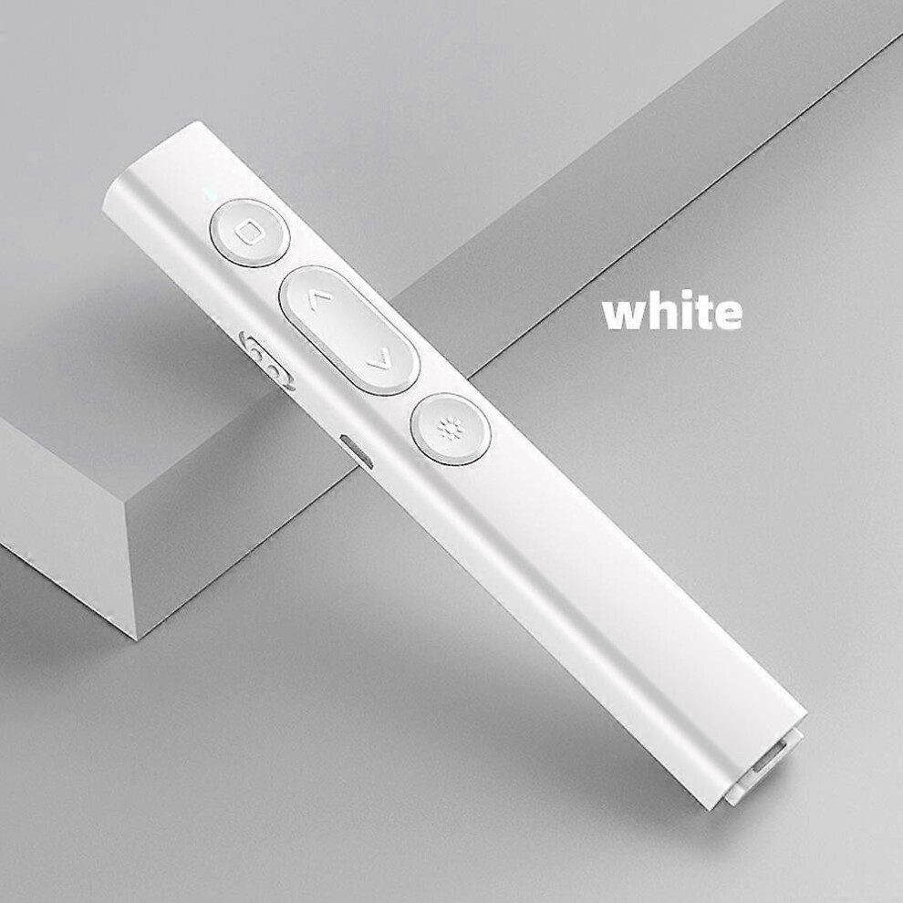 ( Remote Control) 2.4Ghz Wireless Powerpoint Clicker With Infrared Usb Presentation Slide Remote Control Pointer White