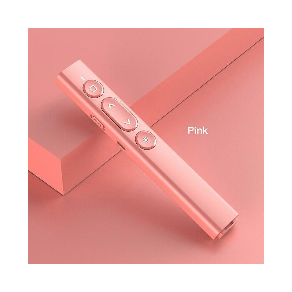 ( Remote Control) 2.4Ghz Wireless Powerpoint Clicker With Infrared Usb Presentation Slide Remote Control Pointer Pink