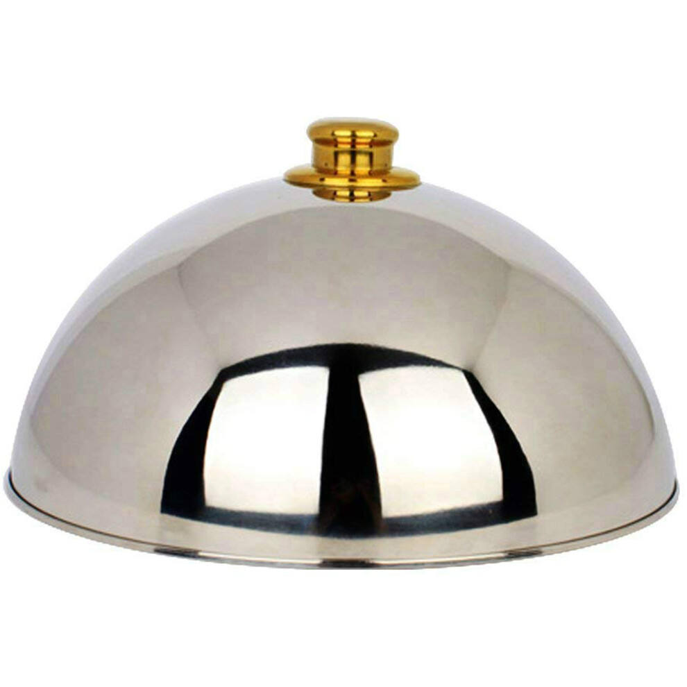 Kopinma Gold/Silver 12 Inch Stainless Steel Cheese Melting Dome And Steaming Cover,Polished Steak Cover,Cloche Serving Dish Food Cover,Best For Flat Top Griddle Grill
